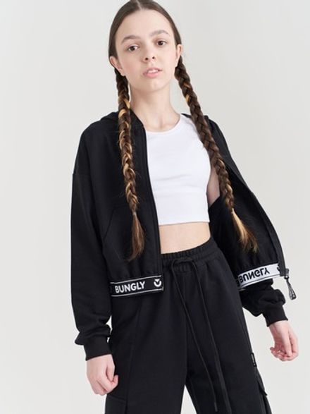 Толстовка облегченная "УГОЛЬ" укороченная подростковая