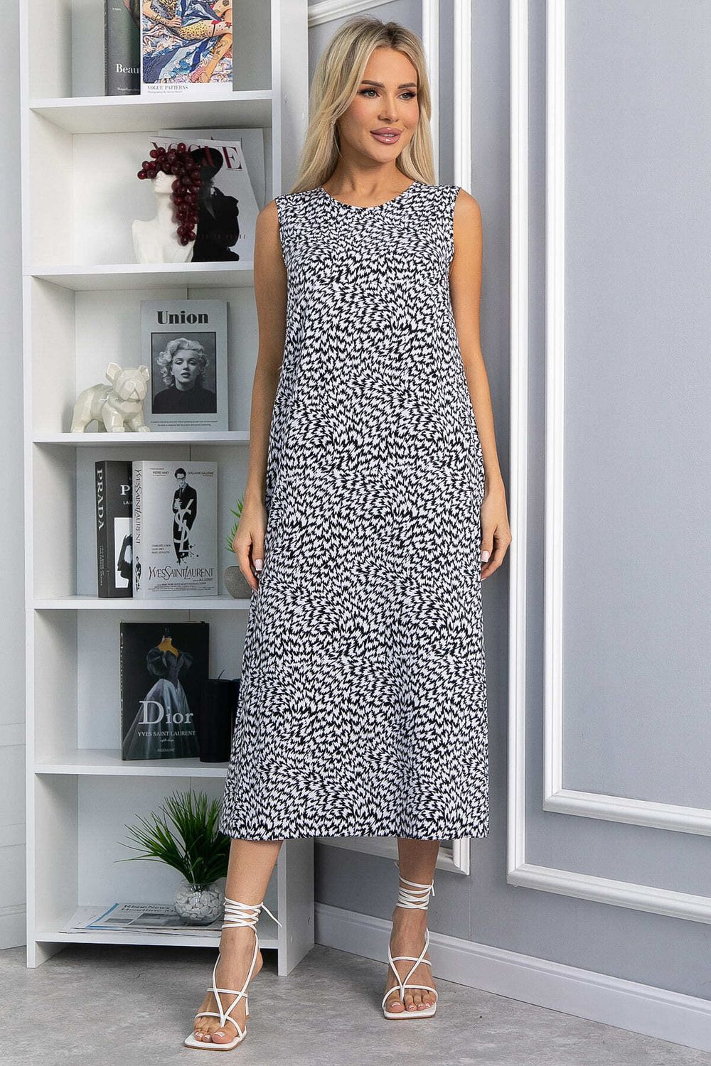 Платье Чародейка (черно-белое) П13878-9М LT Collection