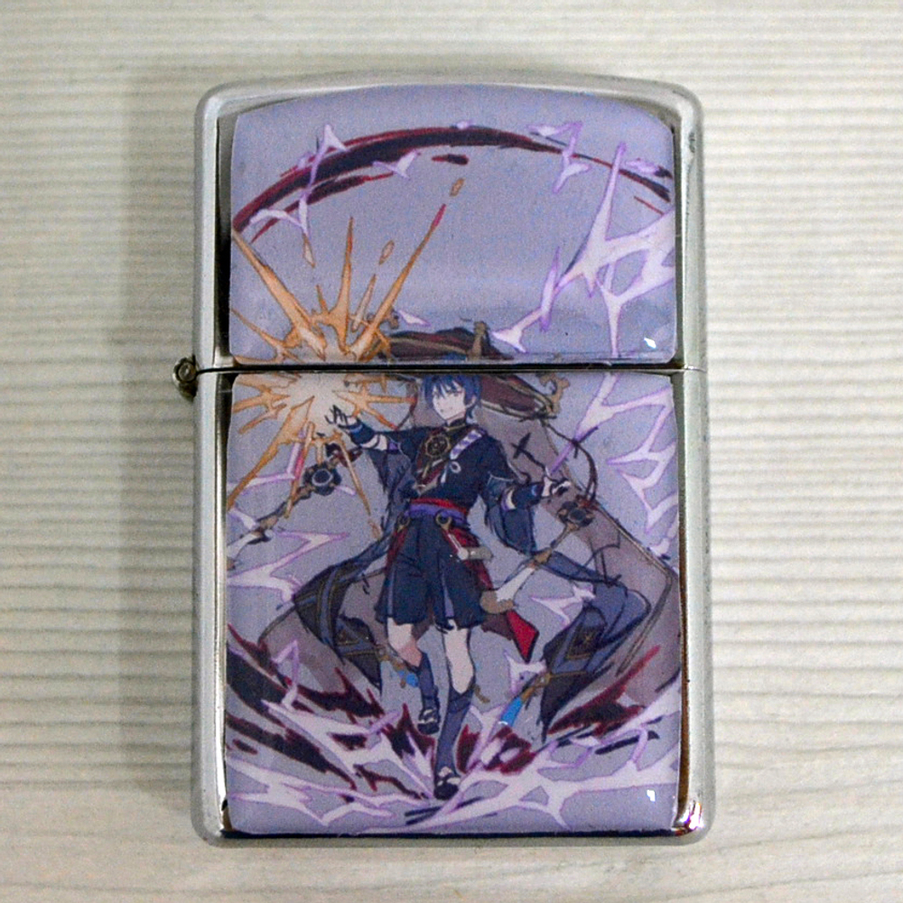 Зажигалка "Genshin Impact / Геншин - Скарамучча на красивом фоне"