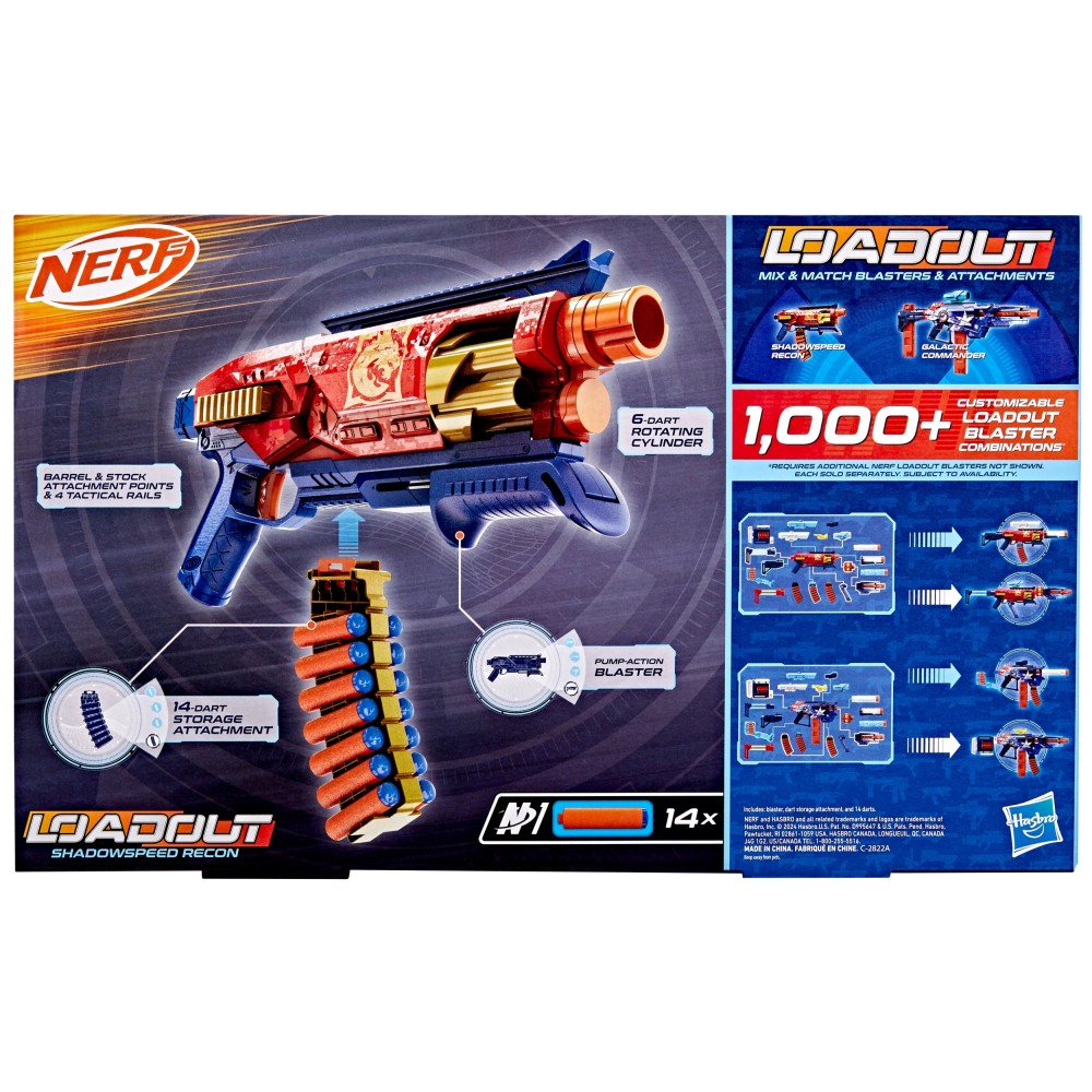 Hasbro G1759 — Бластер Nerf Loadout «Shadowspeed Recon» с 14 стрелами G1759 — фото 4