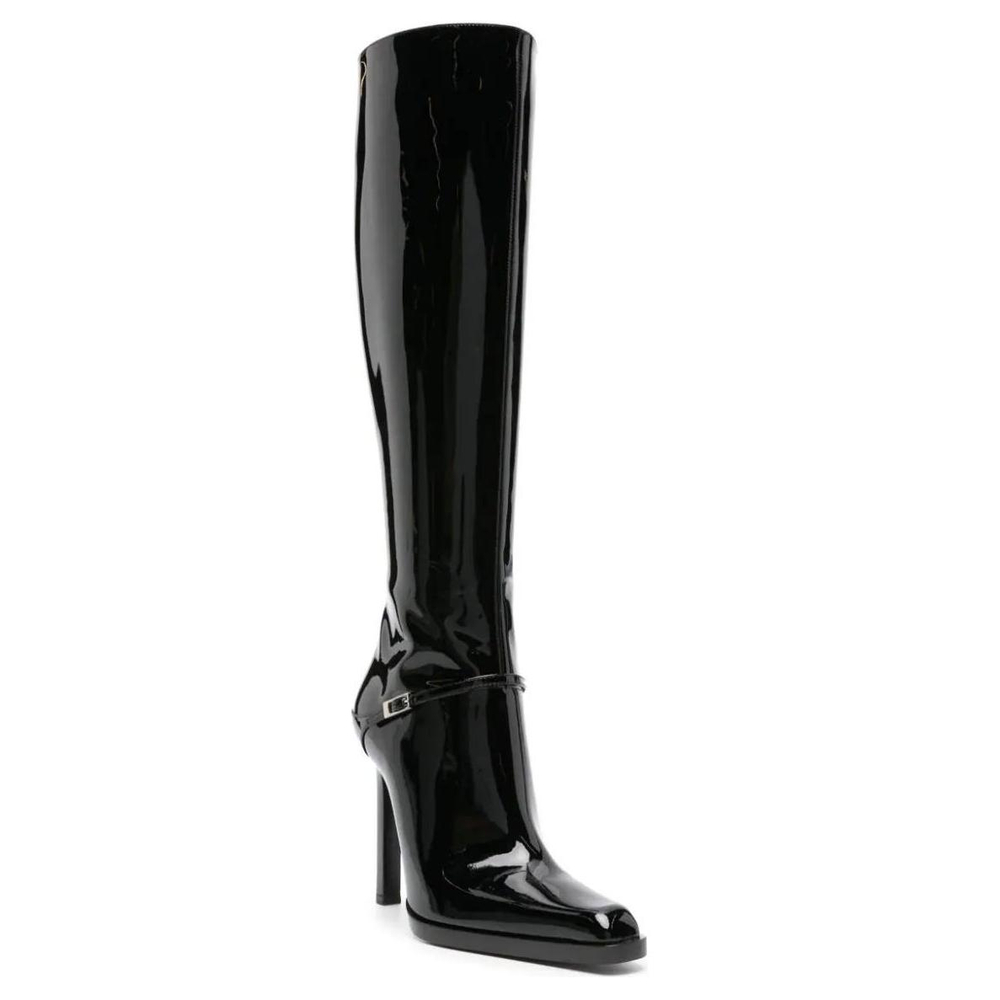SAINT LAURENT Buckle Detailed Knee High Boots Women"s