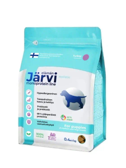 Jarvi сухой монопротеиновый полнорационный корм для щенков средних и крупных пород, Индейка, 400г.