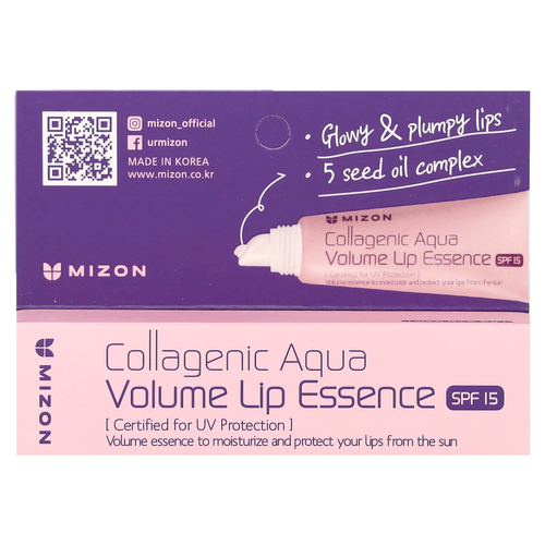 Mizon, Collagenic Aqua Volume, эссенция для губ, SPF 15, 10 мл (0,33 жидк. унции)