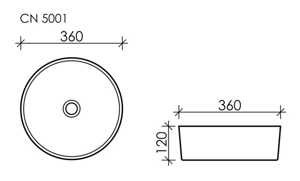 Рукомойник Ceramica Nova Element 360 см CN5001
