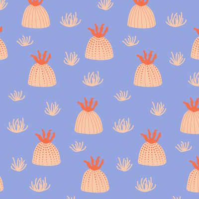 Подводный мир на голубом фоне