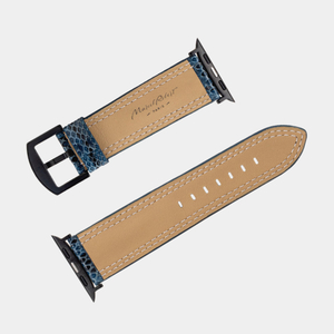 Ремешок для Apple Watch Ultra 49mm из кожи питона, синего цвета