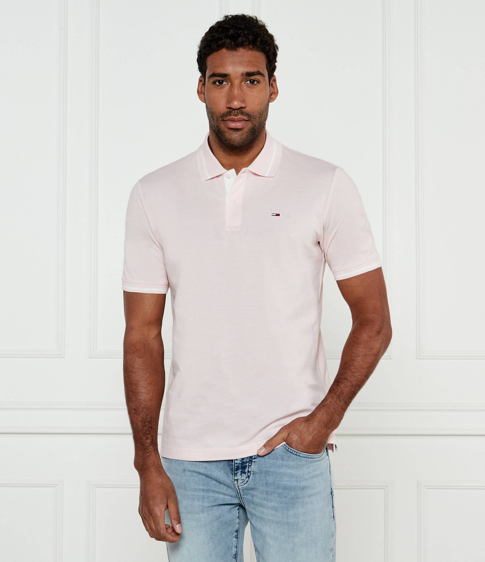 Поло Tommy Jeans - пудро-розовый(DM0DM20745)