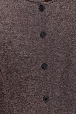 ZARA ТОП С ОБЪЕМНЫМИ РУКАВАМИ, КОРИЧНЕВЫЙ МЕЛАНЖ