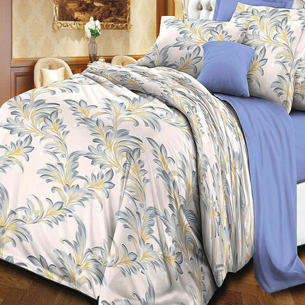 Комплект постельного белья "РУ. ИВТЕКС" дизайн: А-077, сатин, 100% хлопок. Пододеяльник на молнии!!!