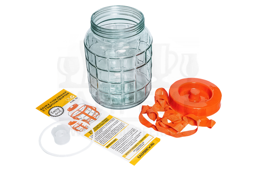 Банка стеклянная Easy Brew с гидрозатвором, 18 л