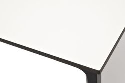 "Малага" обеденный стол из HPL 90х90см, цвет молочный, каркас черный