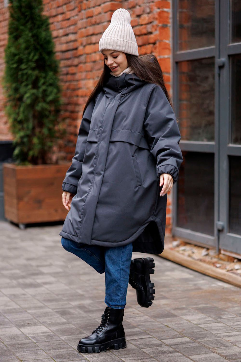 Куртка ko-ko-ko утепленная женская антрацит