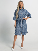Платье хлопковое Стоун (синее) П15450-4М LT Collection