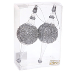 Елочные украшения "Мерцание ночи" 6.5*6.5*19.5 см (набор 2 шт), Серебро (Серпантин)