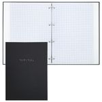 Тетрадь на кольцах БОЛЬШАЯ А4, 215х305 мм, 100 л., твердый картон, клетка, BRAUBERG, "Minimal black", 405408