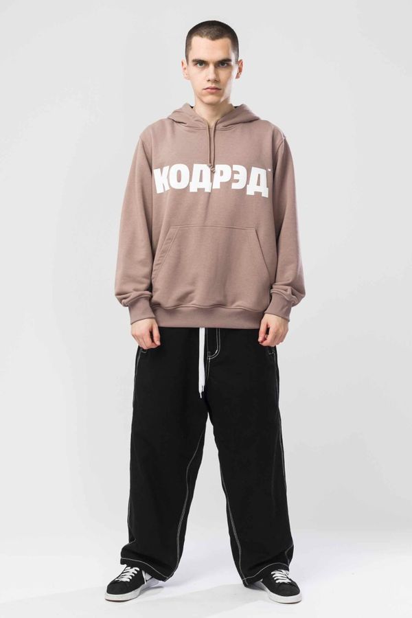 Худи Base Hoodie Wide Summer Лого ТМ Бежевый Темный/Белый принт КОДРЭД - фото 4