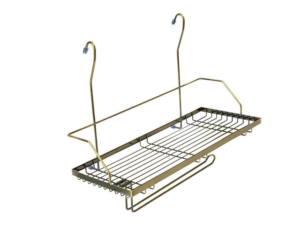 Полка одноярусная с держателем под полотенца