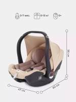 Автокресло RANT AY328 Pro "CARRY" Active Line (Beige) группа 0+  (0-13 кг)