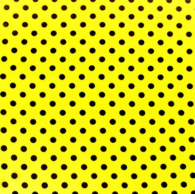 Ткань плательная Кашибо черный горох на желтом, d 0,8 см