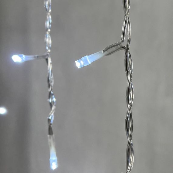 Светодиодная бахрома 4,9*0,5 м., 240 белых LED ламп, мерцание, прозрачный провод ПВХ, Beauty Led (PIL240BLW-10-2W)