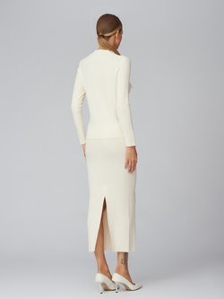 Женская трикотажная юбка молочного цвета