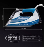 Утюг POLARIS PIR 3033 SG AK белый/синий