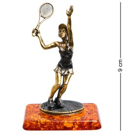 AM-2064 Фигурка «Теннисистка» (латунь, янтарь)