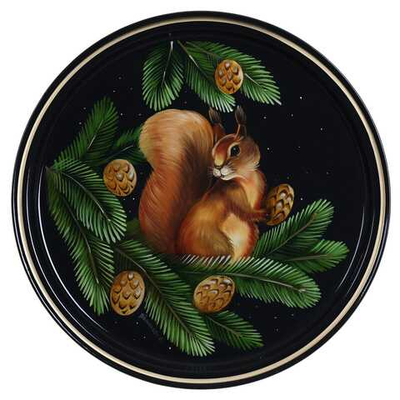 Жостовский поднос декоративный, размер 30 см (A9), металлический