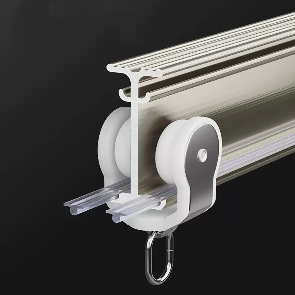 Карниз для штор изогнутый, алюминиевый, однорядный / двухрядный