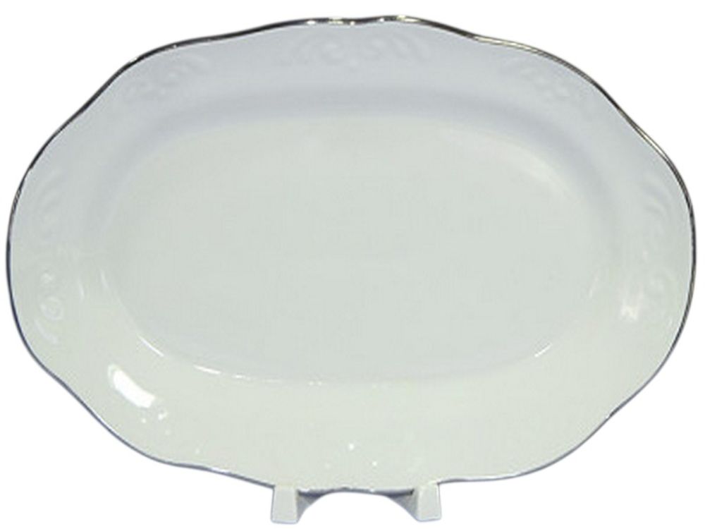 Блюдо овальное "РИСУНОК ПЛАТИНОВЫЙ (Надежда)" 27 см, Беларусь. Блюдо овальное "РИСУНОК ПЛАТИНОВЫЙ (Надежда)" 27 см, Беларусь.