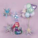 Шар (18''/46 см) Звезда, Happy Birthday (праздничные искры), Светло-голубой, Сатин, 1 шт. в уп.