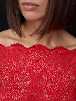 03-251 Кружево эластичное 23 см, красный 100