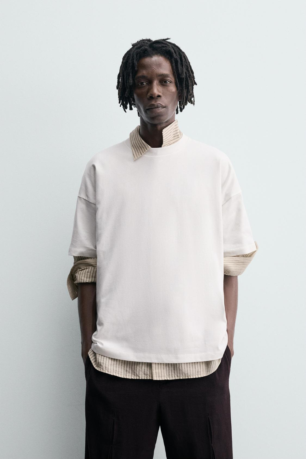 ZARA ФУТБОЛКА С ПРИНТОМ «ПЕРСИК», БЕЛЫЙ