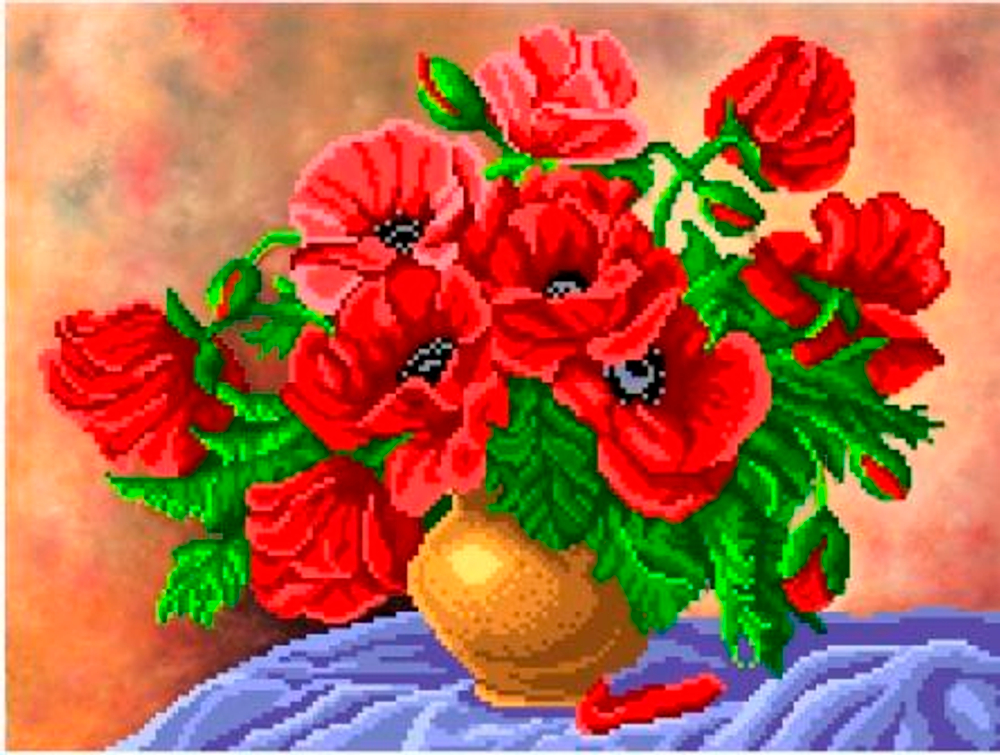 К-1045 Акварельные маки. НОВИНКА!!!