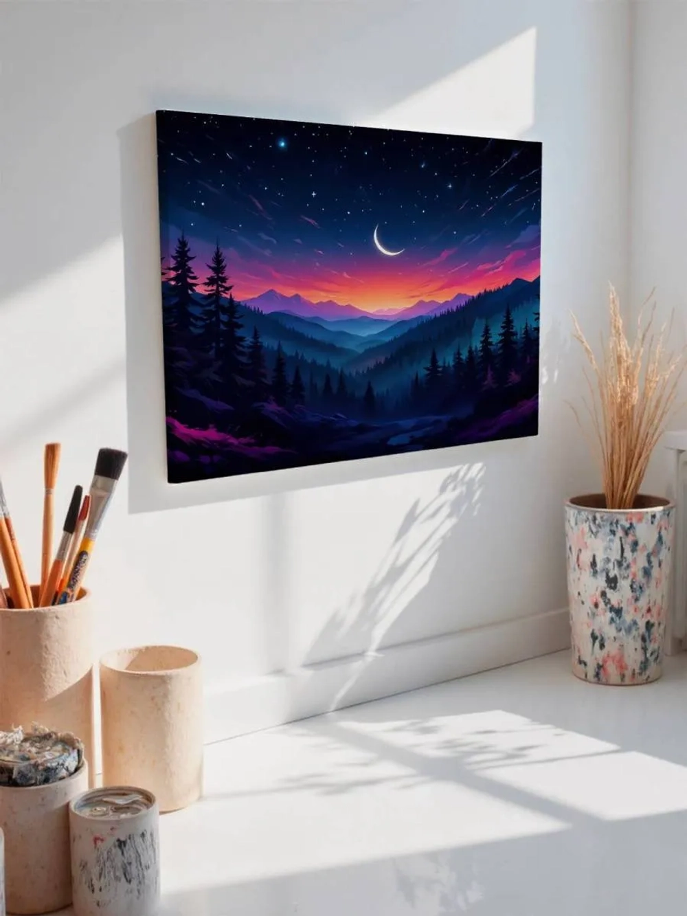 Картина на стену 40 X 50 Пейзаж ночь