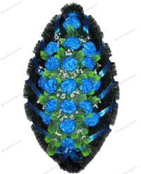 Венок на похороны «синие гвоздики» №02