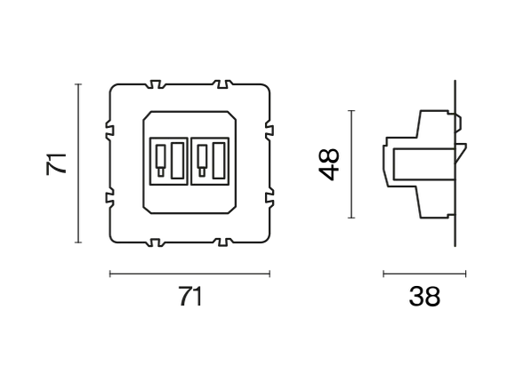 Механизм розетки акустической 4-местной, S70 vls0603m