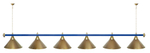 Лампа STARTBILLIARDS 6 пл. (плафоны зеленые,штанга золотая,фурнитура золото)