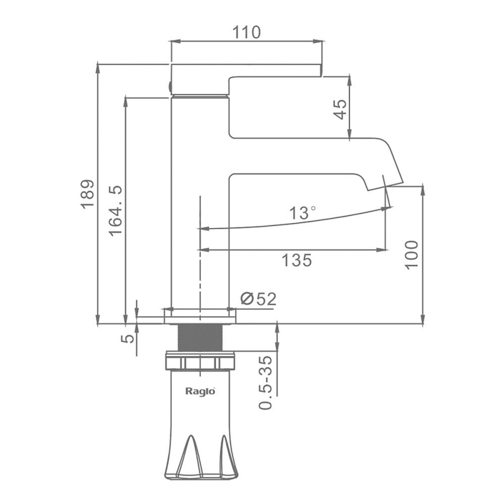Смеситель для раковины Raglo R20.10.08, белый