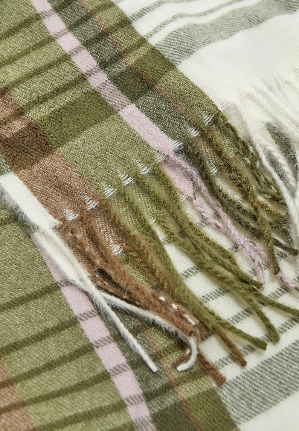 STRADIVARIUS Контрастный клетчатый шарф, хаки