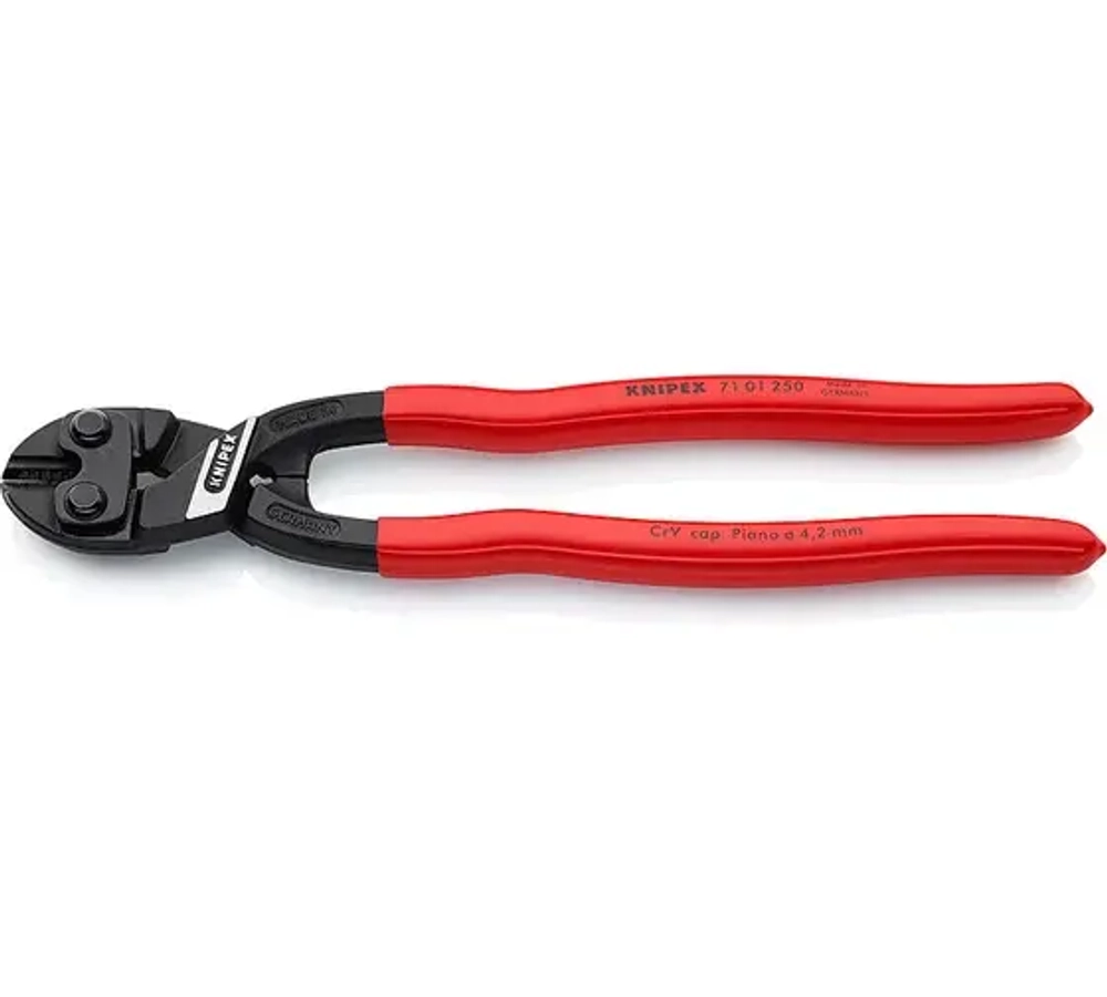 KNIPEX CoBolt XL болторез, L-200 мм, рез: ср. d 5.6 мм, тв. d 4 мм, роял. струна d 3.8 мм, чёрн., 1К, шт