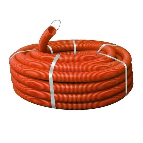 Труба гофрированная ПНД оранжевая 25 мм с протяжкой 50 м