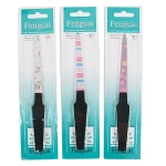 Пилка для ногтей металлическая на блистере «Эстетика», цвет ручки черный матовый, цвет пилки микс,17см