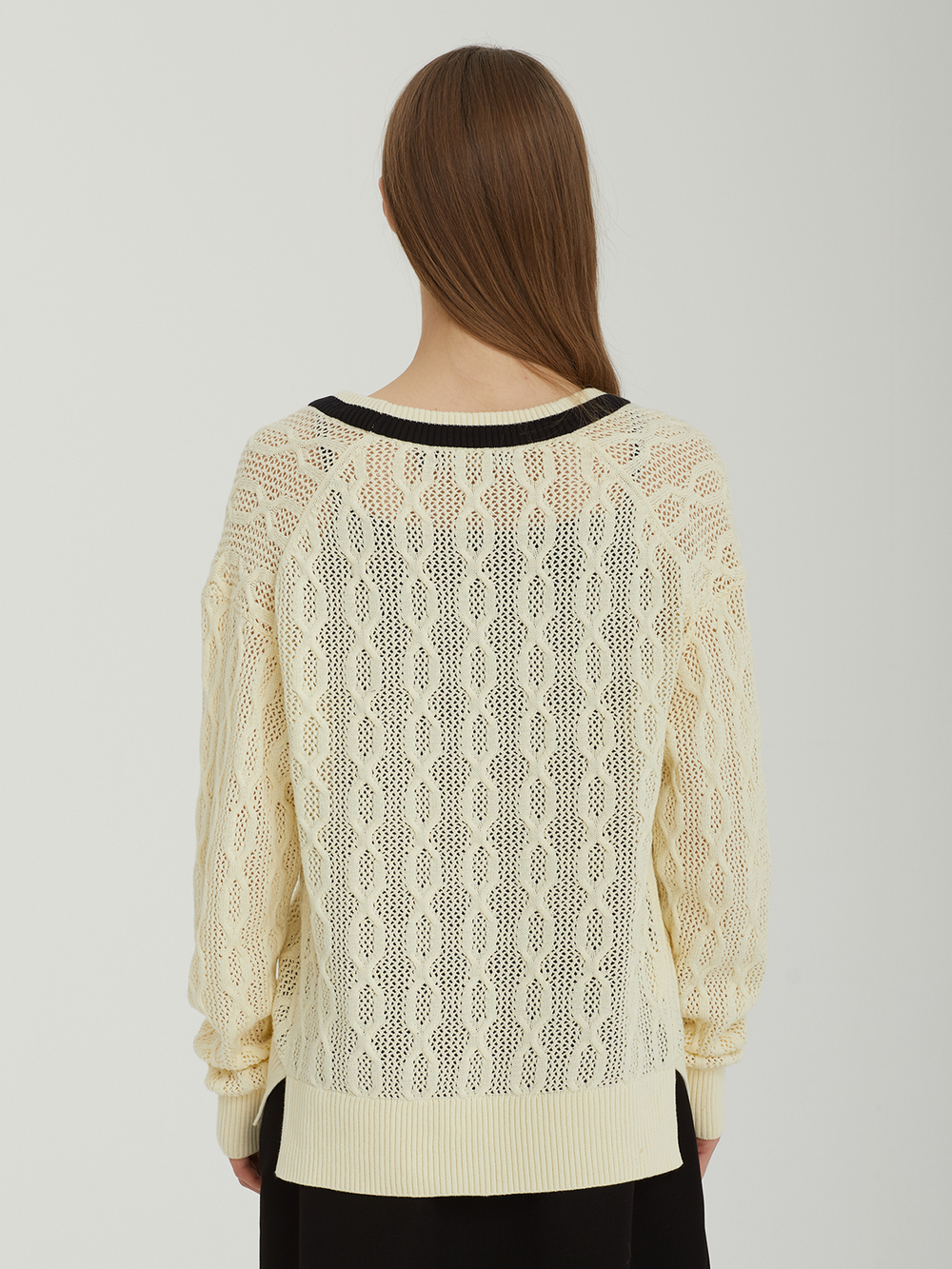 Женский Свитер Open-knit V-neck
