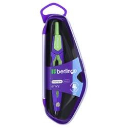 Готовальня Berlingo "Envy", 2 предмета, циркуль 135мм, пластиковый футляр, салатовый DS_30002b
