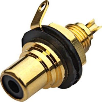Seetronic TX-Z1 Панельный разъем RCA, гнездо/мама, крепление на панель - гайка, позолоченный металл