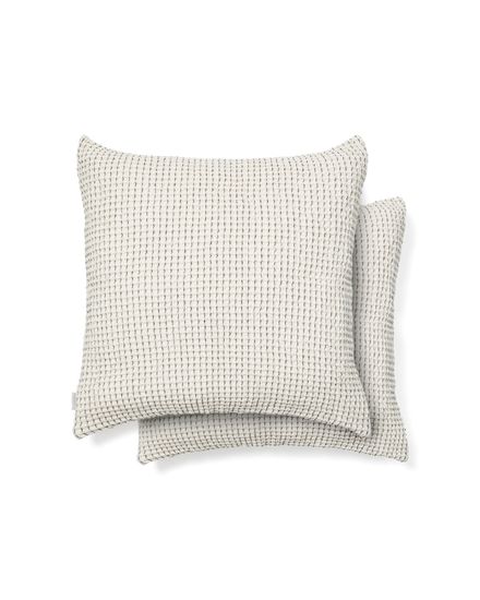 Mabile Комплект из 2 жаккардовых подушек в синюю полоску из 100% хлопка 50 x 50