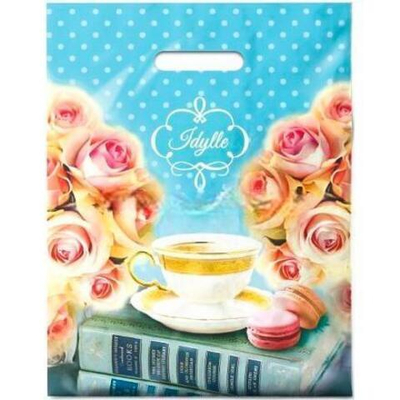 Пакет с прорубной ручкой ПВД 31х40 (60 мкм) "Идиллия" (50/500 шт.) Интерпак