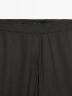 Massimo Dutti Брюки свободного кроя с низкой посадкой и прямыми штанинами, черный