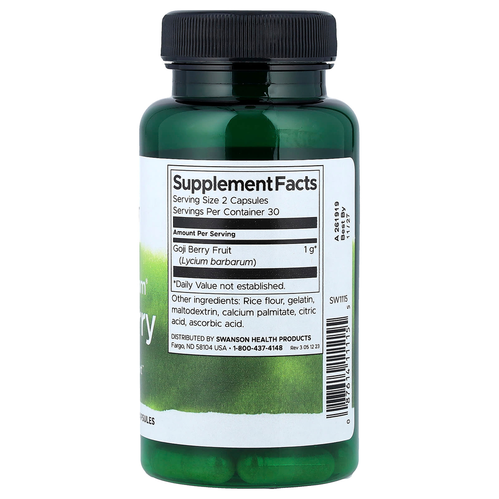 Swanson Vitamins, Full Spectrum®, ягоды годжи, 500 мг, 60 капсул